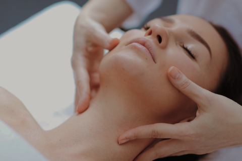 lymphatic drainage massage hands on face
